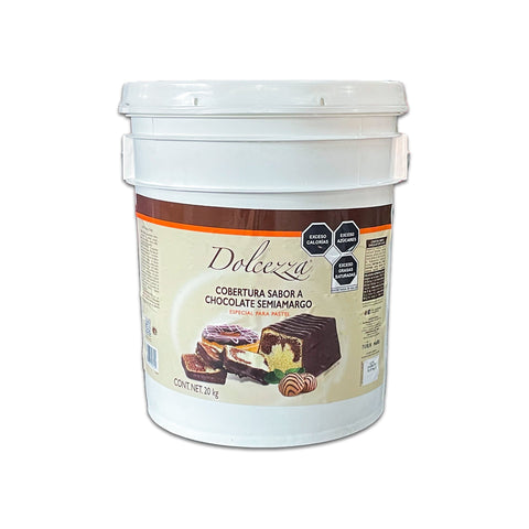 Dolcezza® Cobertura para Pastel Sabor Chocolate Semiamargo Cubeta