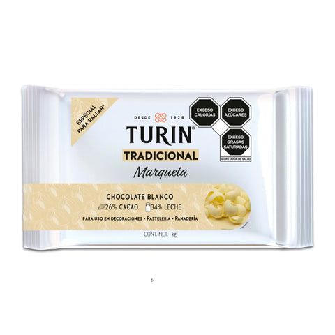 Turín® Marqueta Tradicional Chocolate Blanco Pza. Grande