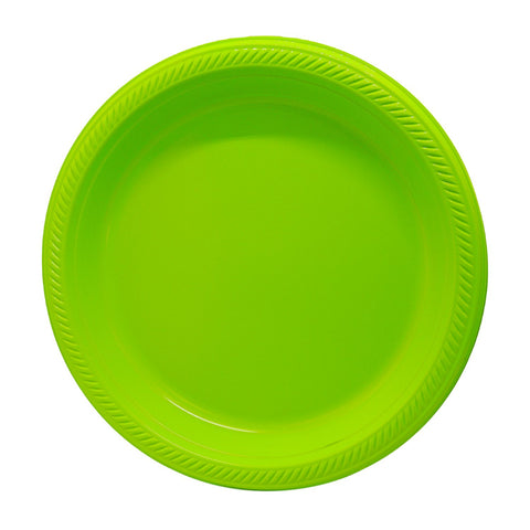 Plato 9 Pulgadas Color Verde Kiwi 20 Piezas.