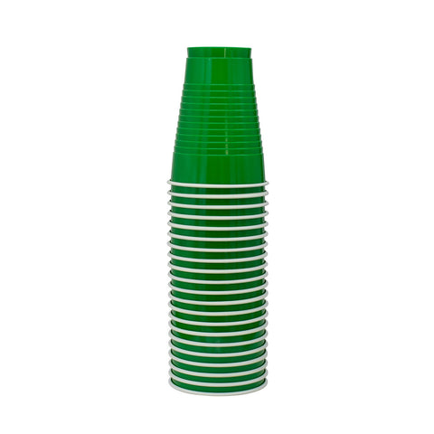 Vaso 12 Oz. Color Verde Bandera 20 Piezas.