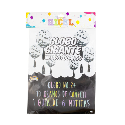 Kit Globo Gigante No.24 Negro Con Blanco