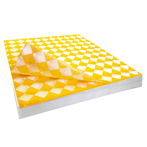 Papel encerado amarillo con blanco 50 piezas