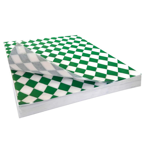 Papel encerado verde con blanco 50 piezas