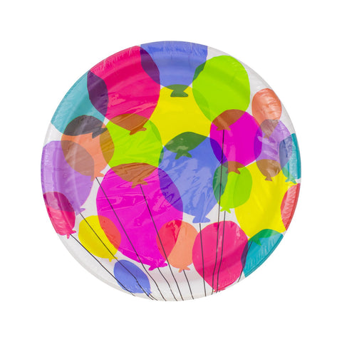 Plato 9 Pulgadas Globos De Colores 8 Piezas