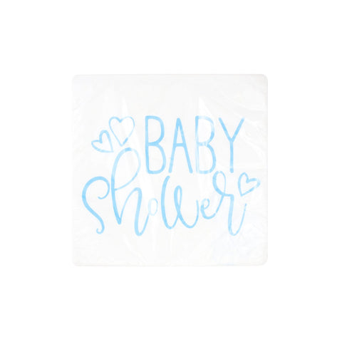 Servilletas Blancas Con Azul Baby Shower 16 Piezas