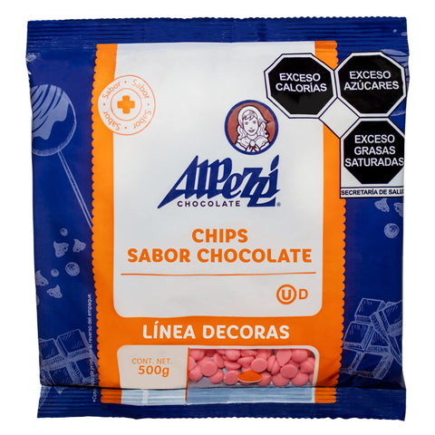 Chips sabor chocolate color rosa Alpezzi