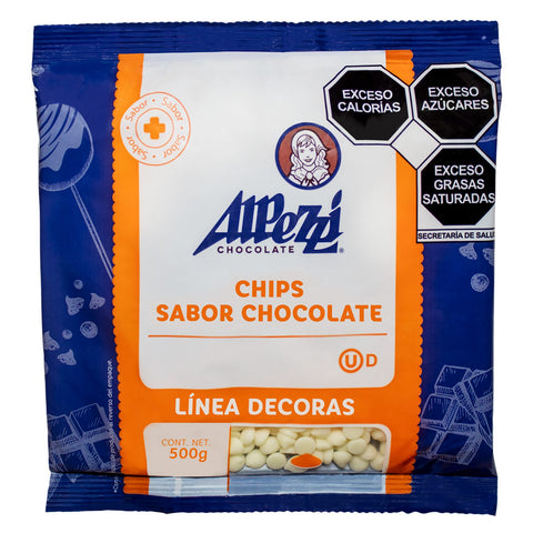 Chips sabor chocolate color blanco Alpezzi