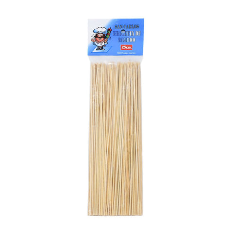 Palillo Bamboo Para Brocheta 25 Cm 100 Piezas.